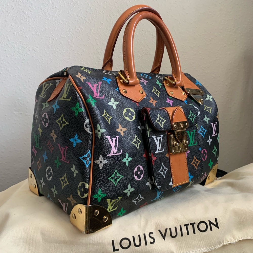 LOUIS VUITTON
Black Monogram Multicolor Speedy 30 Bag Vintage 2003